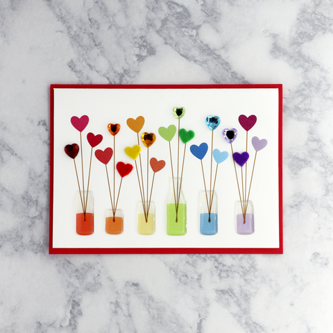 Rainbow Hearts Valentine's Day Card