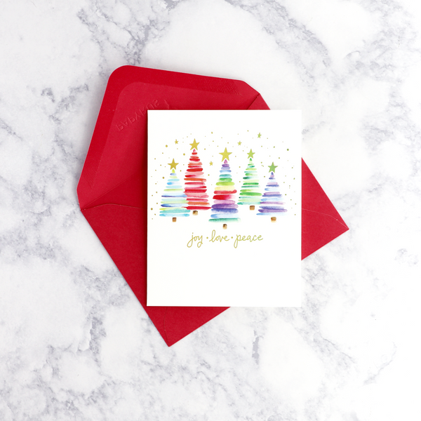 Rainbow Trees Holiday Boxed Cards (Set of 20)