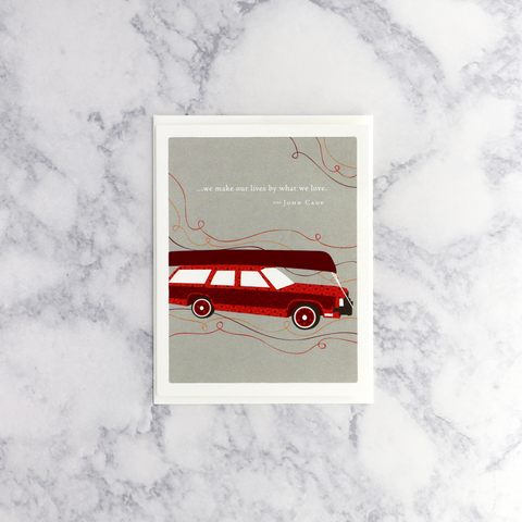 Red Car John Cage Quote Father's Day Card