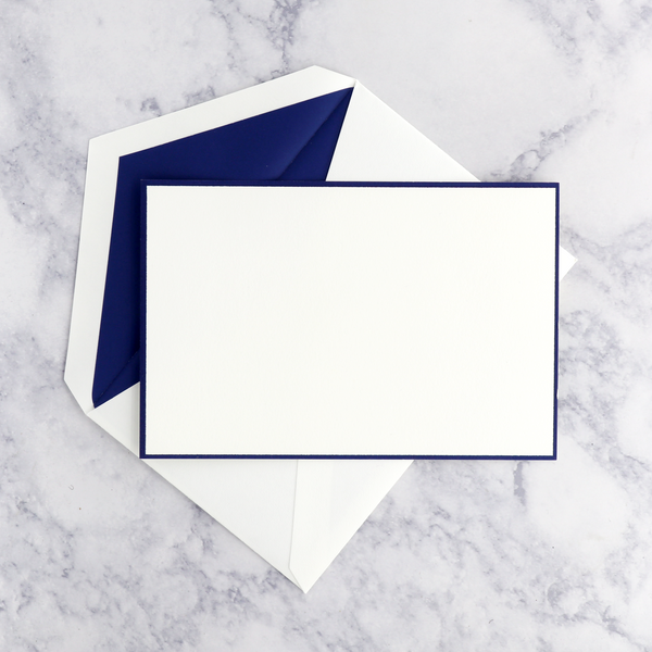 Regent Blue Border on Pearl White Boxed Cards (Set of 10)
