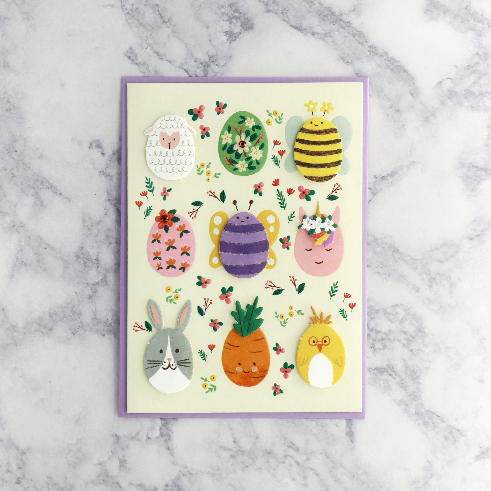 Row Of Eggs Easter Card