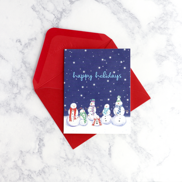 Row of Snowmen Holiday Boxed Cards (Set of 20)