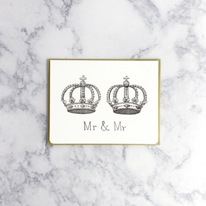 Royal Crowns "Mr. & Mr." Wedding Card (LGBTQ+/Same Sex)