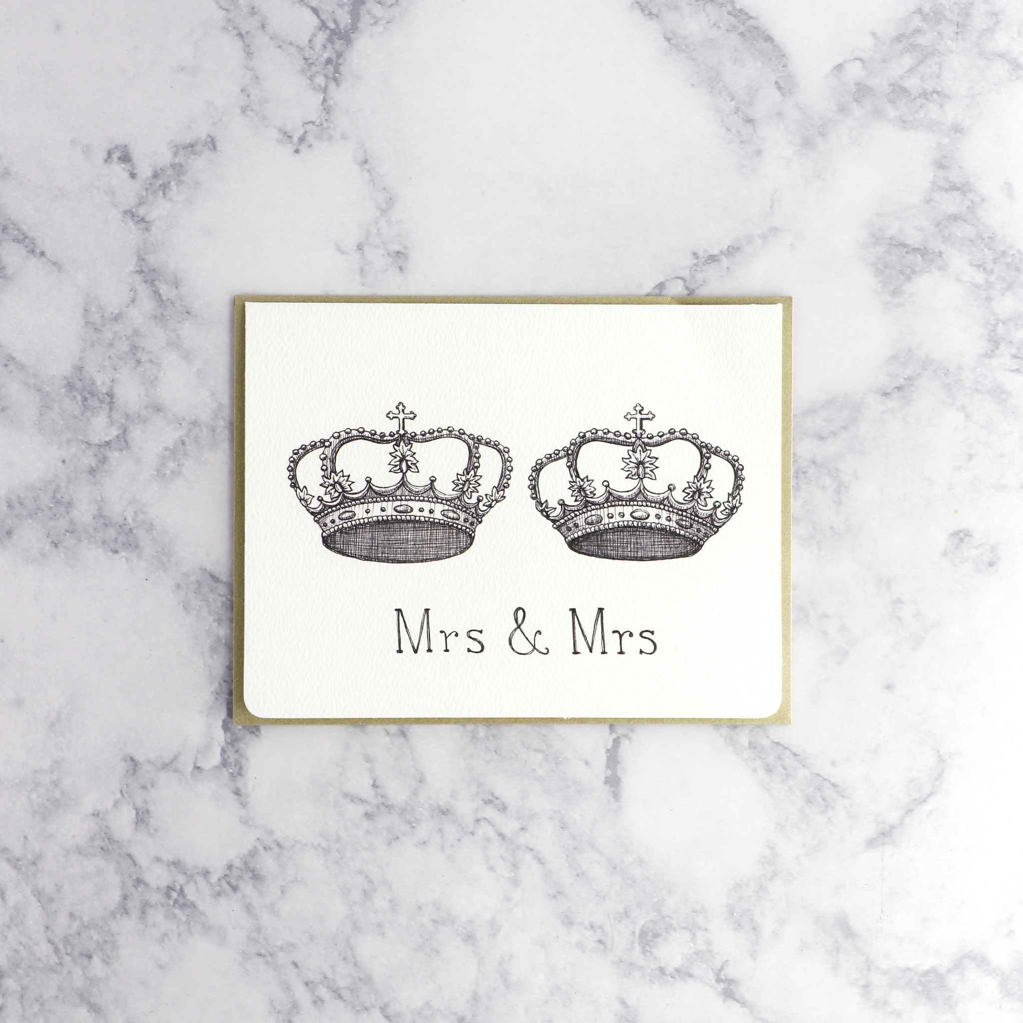 Royal Crowns "Mrs. & Mrs." Wedding Card (LGBTQ+/Same Sex)