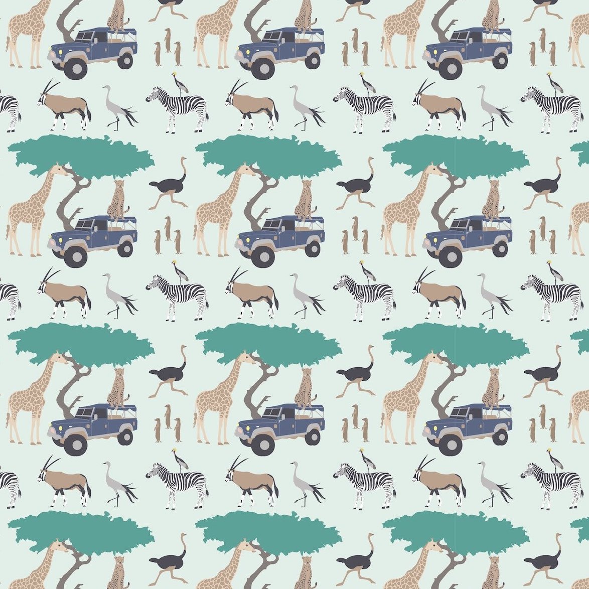 Safari Animal Flat Wrap (Set of 3 Sheets)
