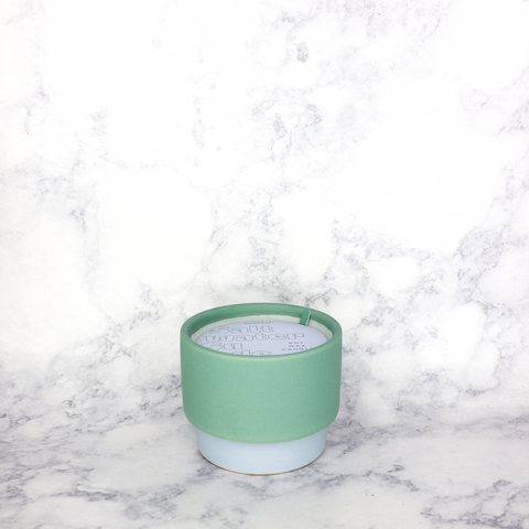 Saltwater & Suede Colorblock Ceramic Soy Wax Candle