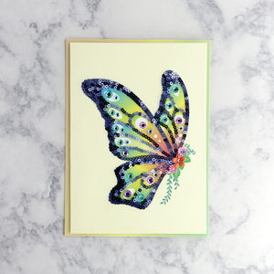 Sequin Butterfly Blank Card