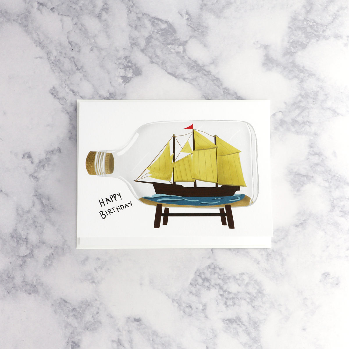 Ship In A Bottle Birthday Card – Bonsai Paper Co.