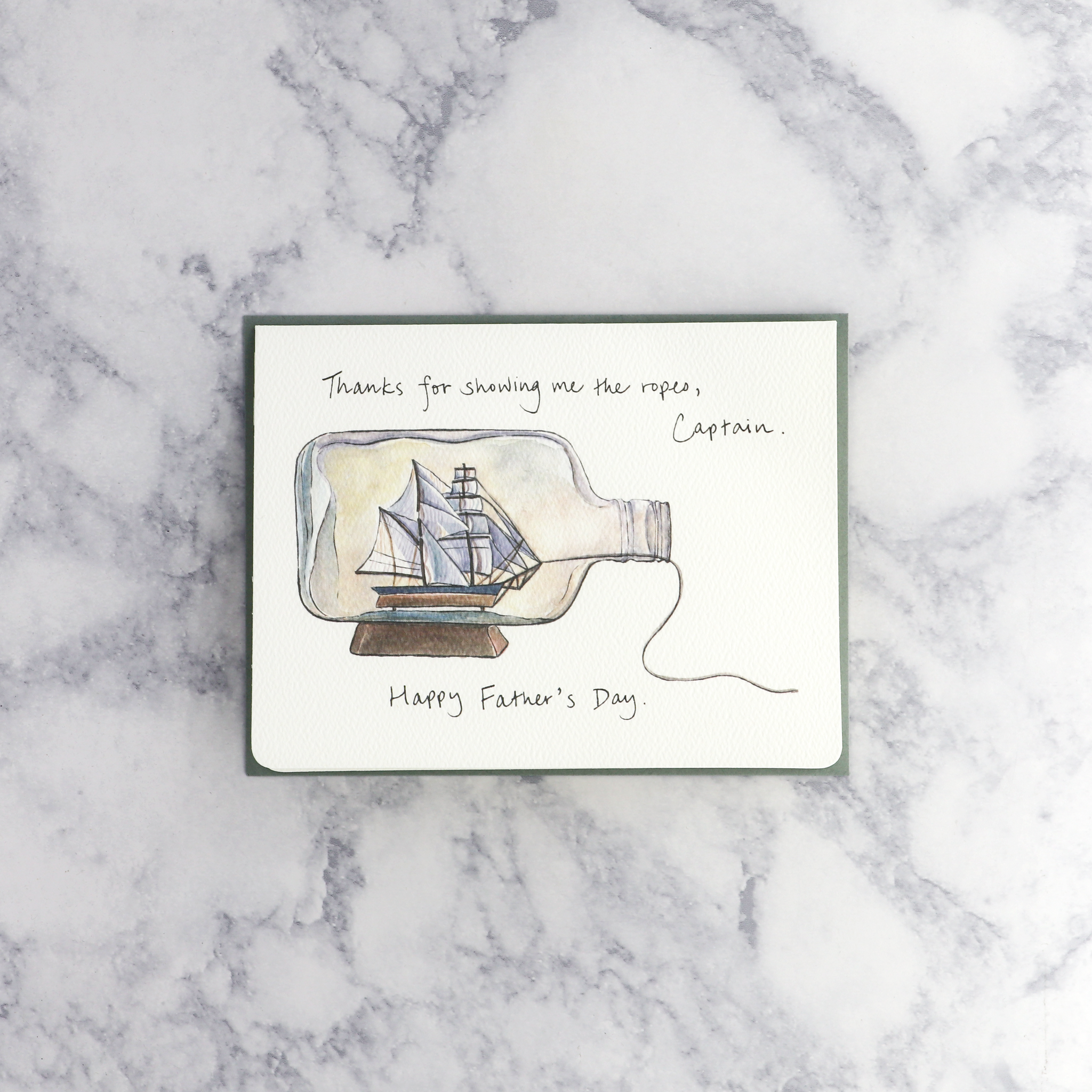 Ship In Bottle Father's Day Card