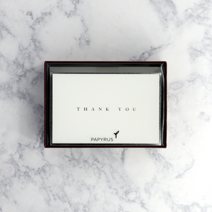 Silver Bordered Thank You Boxed Notes (Set of 16)