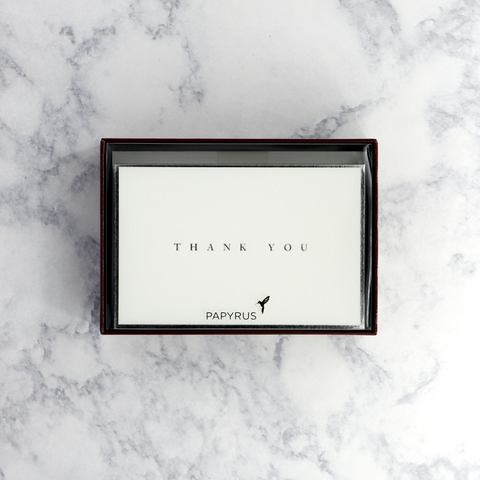 Silver Bordered Thank You Boxed Notes (Set of 16)