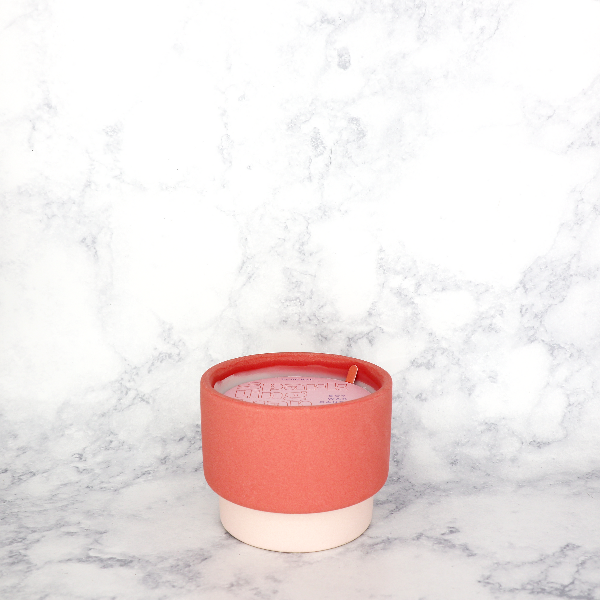 Sparkling Grapefruit Colorblock Ceramic Soy Wax Candle