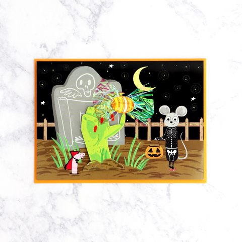 Spooky Tombstone Halloween Card