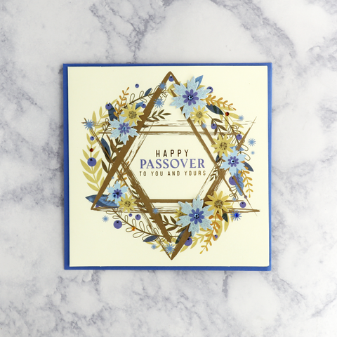 Star of David Wreath Passover Card