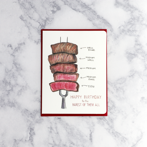 Steak "Rarest Of Them All" Birthday Card