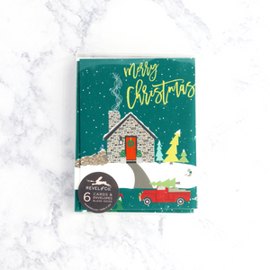 Stone Cabin Christmas Boxed Cards (Set of 6)
