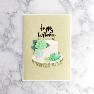 Succulent Cake Birthday Card
