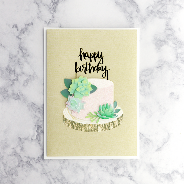 succulent birthday card Succulent Cake Birthday Card – Bonsai Paper Co