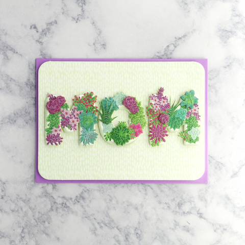 Succulent Planters Lettering Mother's Day Card (For Mom)