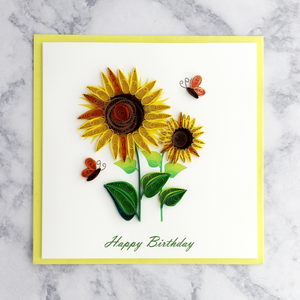 Sunflower Quilling Birthday Card