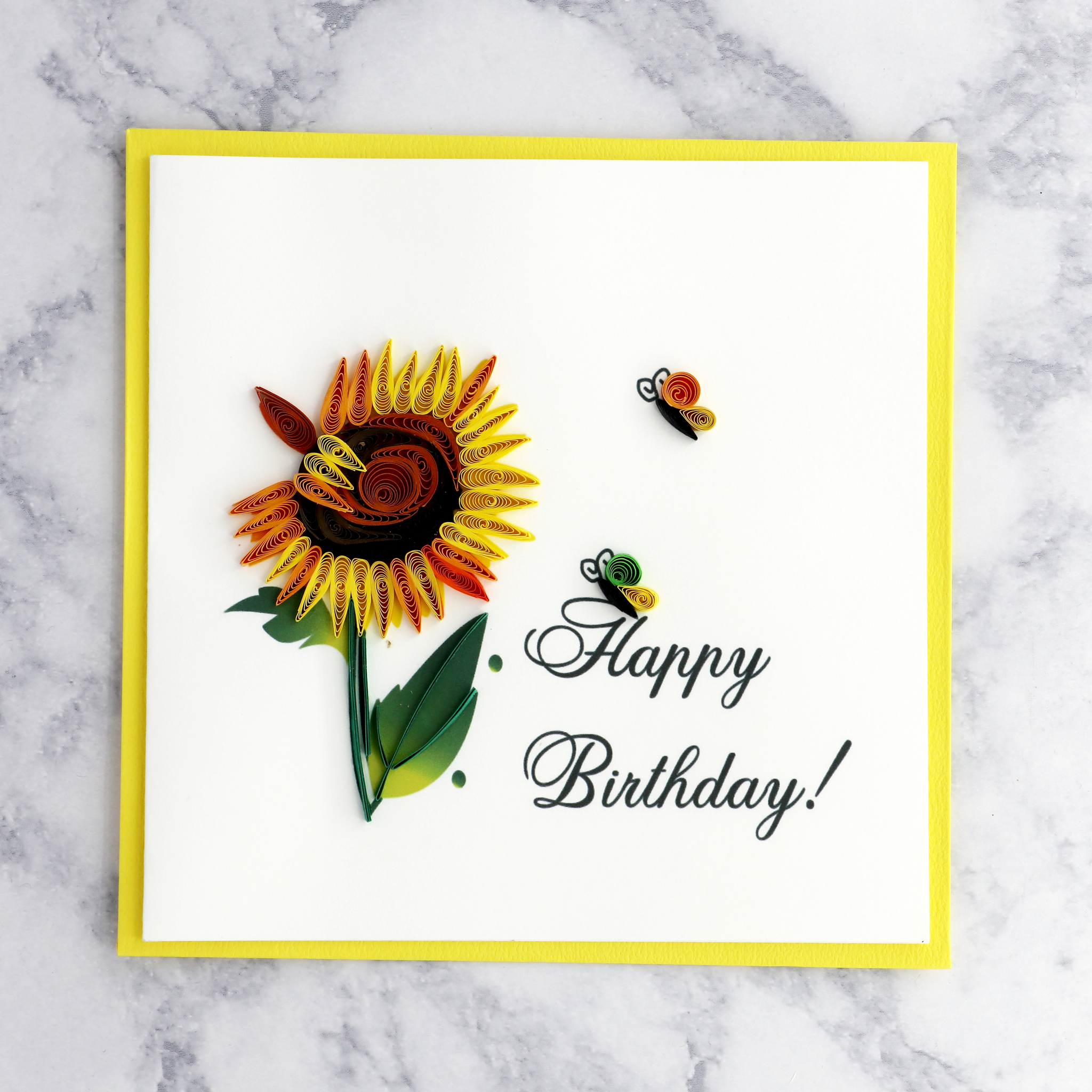 Sunflowers & Butterflies Quilling Birthday Card