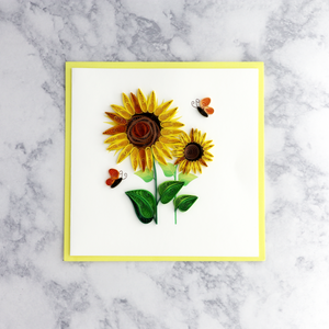 Sunflowers & Butterflies Quilling Blank Card