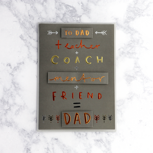 Teacher, Coach & Mentor Birthday Card (For Dad)