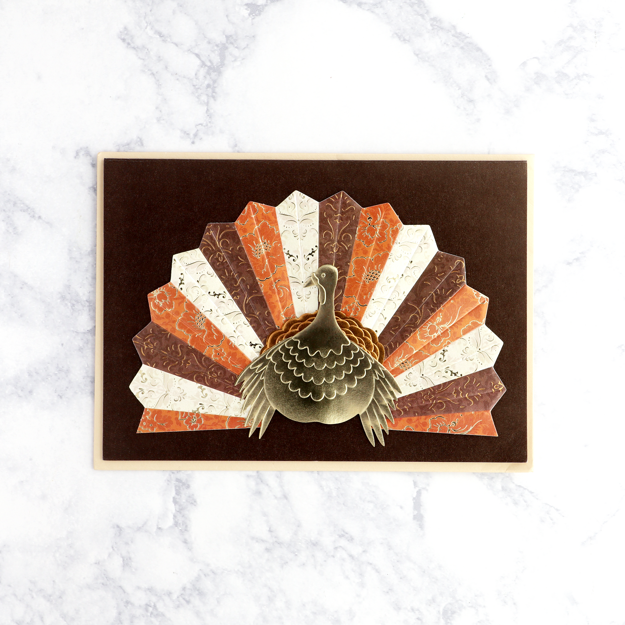 Turkey Pleated Tail Thanksgiving Card