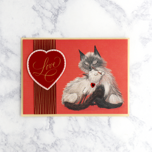 Two Cats Snuggling Valentine’s Day Card
