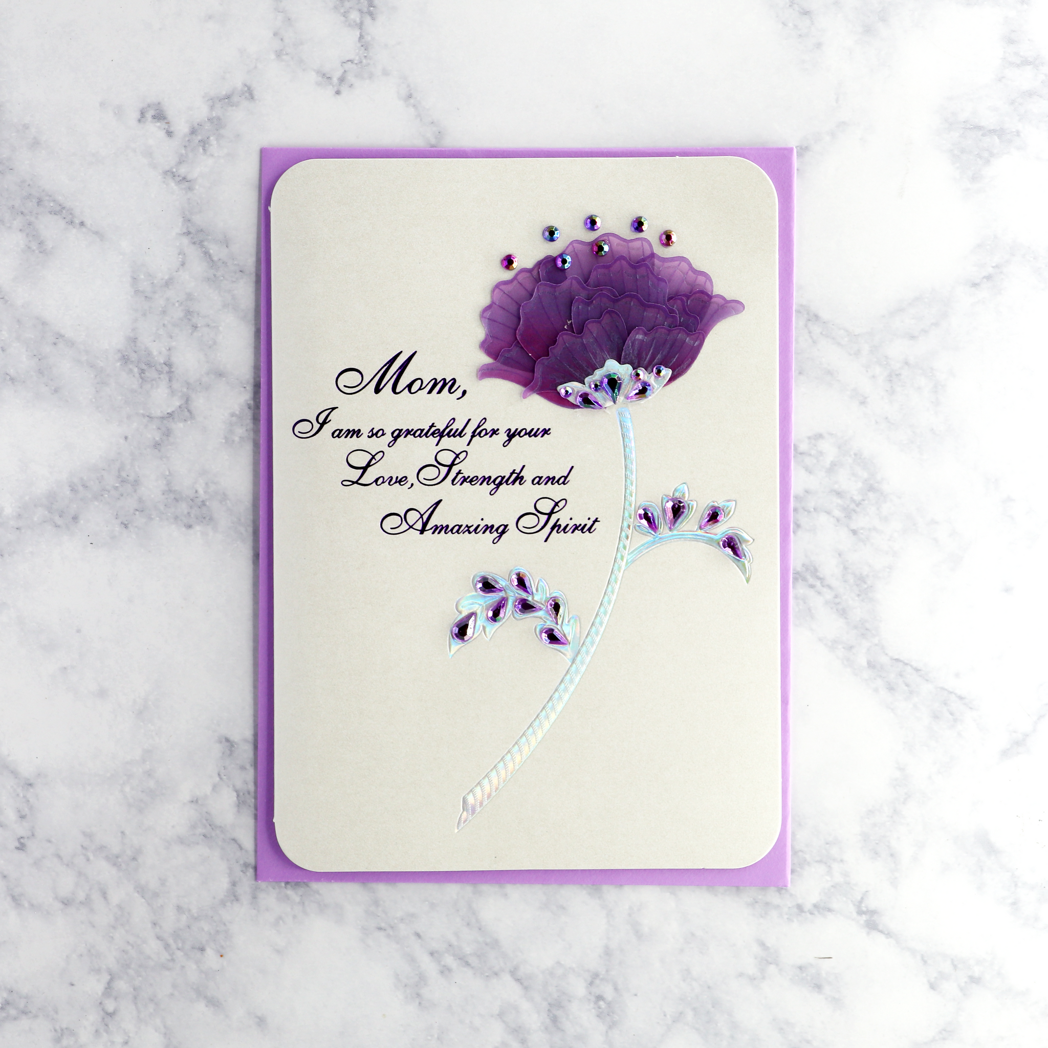 Vellum Layered Flower Mother's Day Card (For Mom)