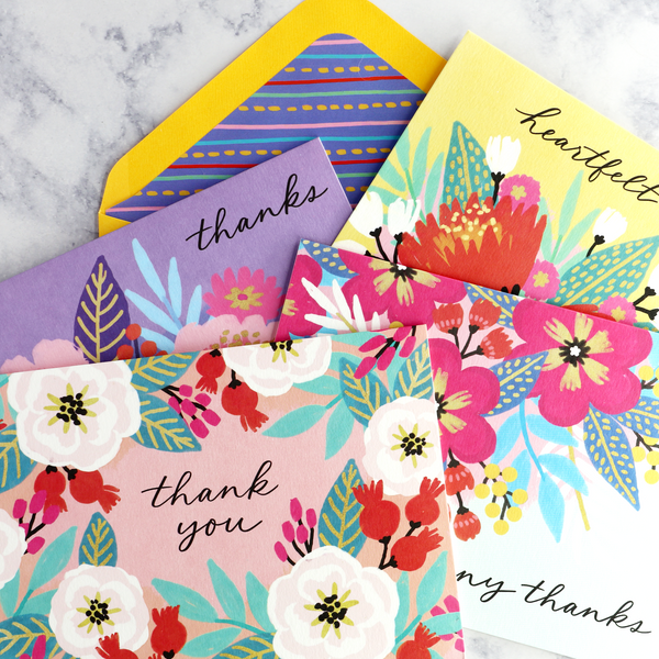 Vibrant Florals Thank You Boxed Notes (Set of 20)