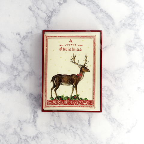 Vintage Christmas Deer Christmas Boxed Cards (Set of 10)
