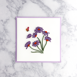 Violet Lilacs Quilling Blank Card