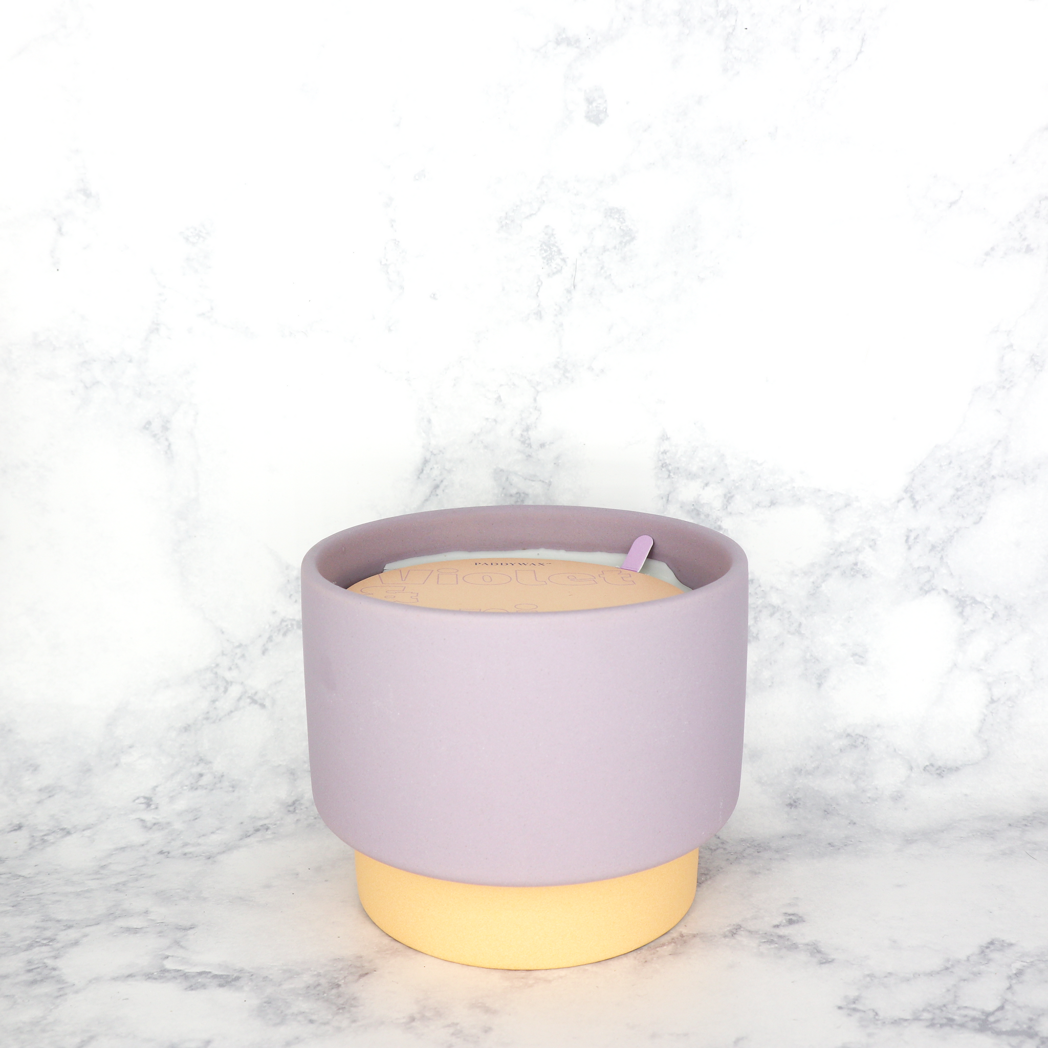 Violet & Vanilla Colorblock Ceramic Soy Wax Large Candle