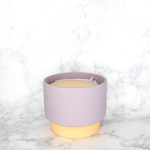 Violet & Vanilla Colorblock Ceramic Soy Wax Large Candle