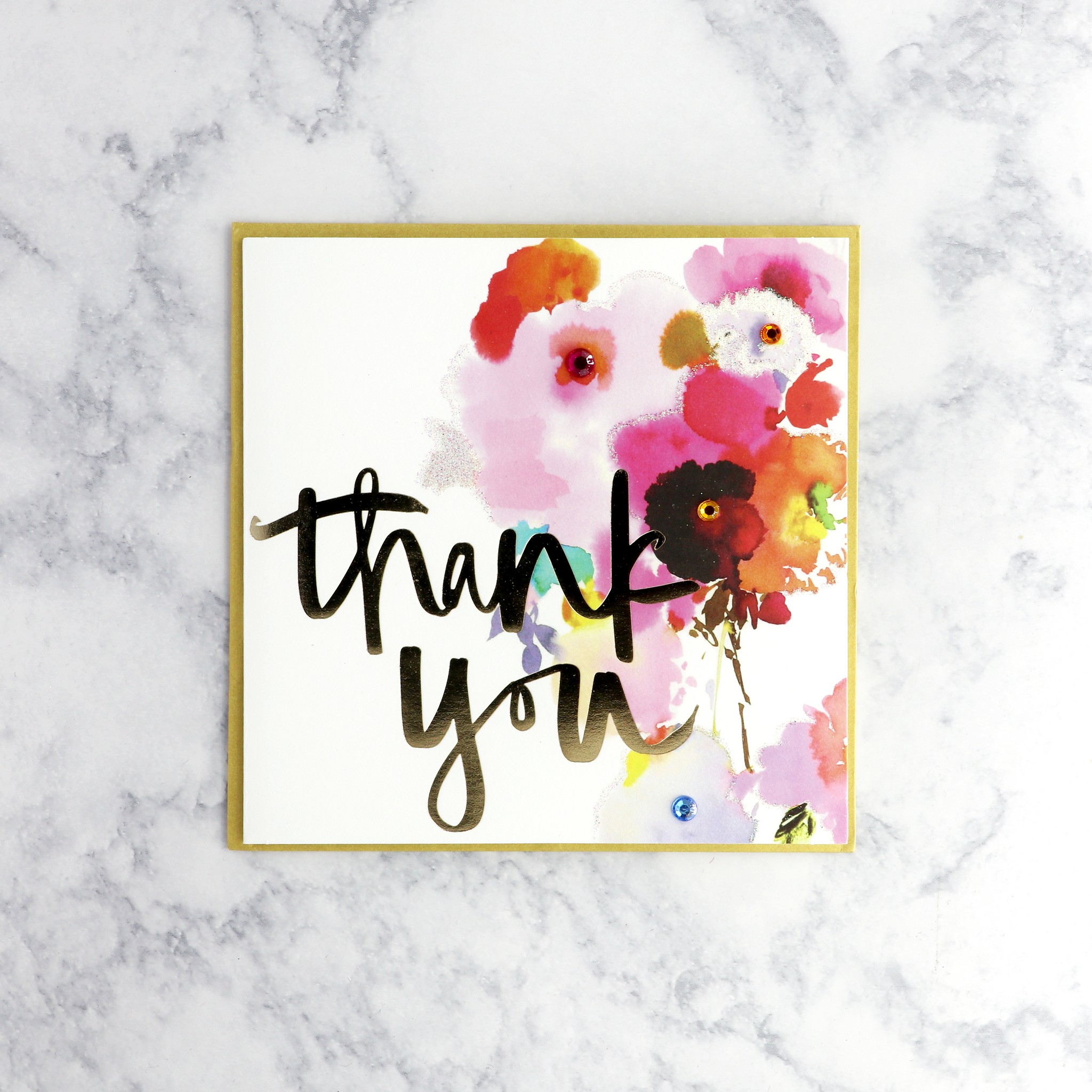 Watercolor Flower Thank You Card