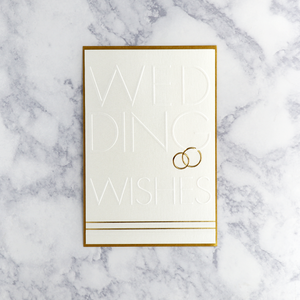 "Wedding Wishes" Embossed Rings Wedding Card