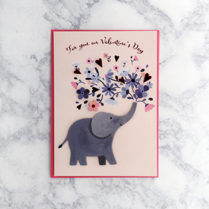 Whimsical Elephant Valentine’s Day Card