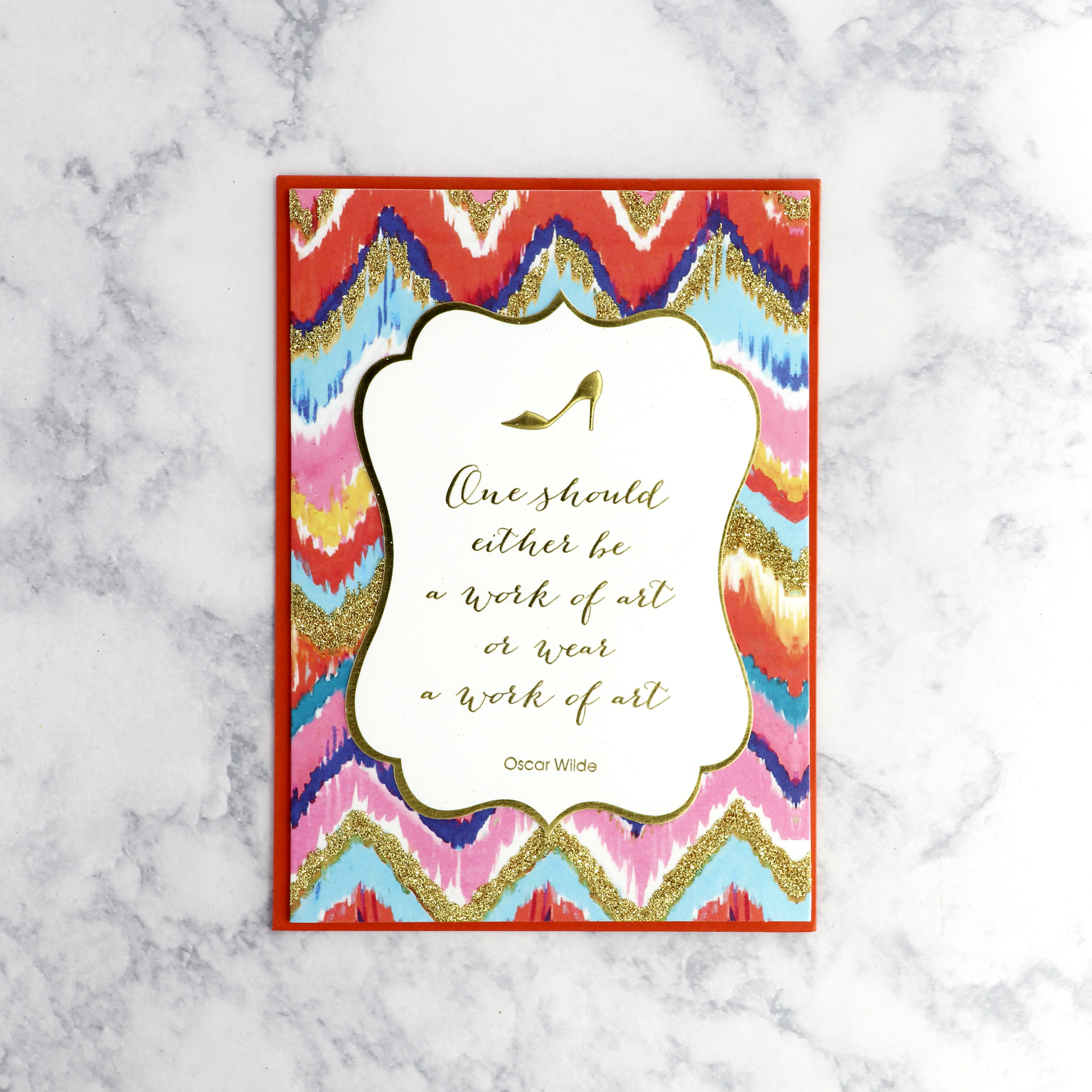 Wilde Quote on Cartouche Blank Card