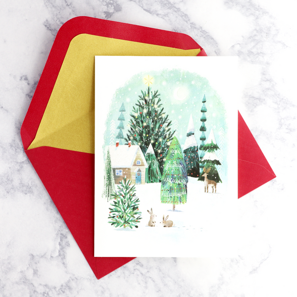 Winter Cottages Holiday Boxed Cards (Set of 14)