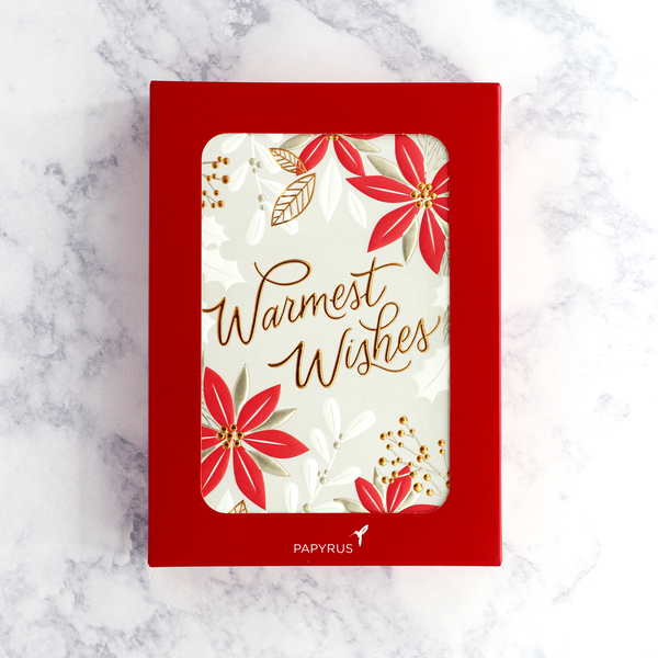 Winter Poinsettias Holiday Boxed Cards (Set of 12)