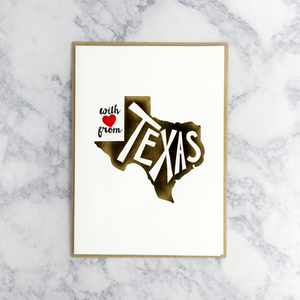 Letterpress "Love From Texas" Blank Card