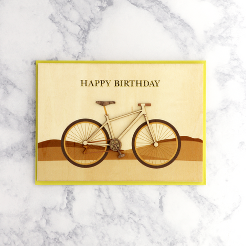 Wooden Bicycle Birthday Card