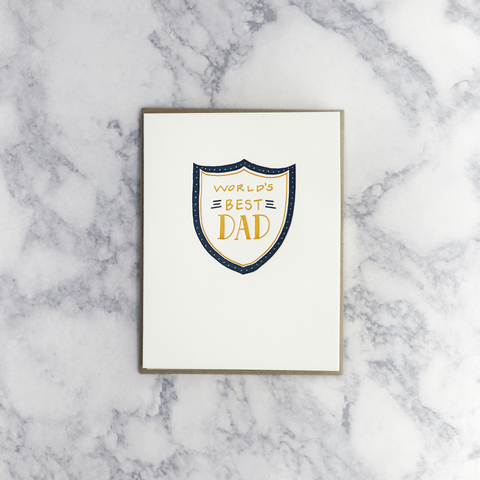 "World's Best Dad" Letterpress Father's Day Card