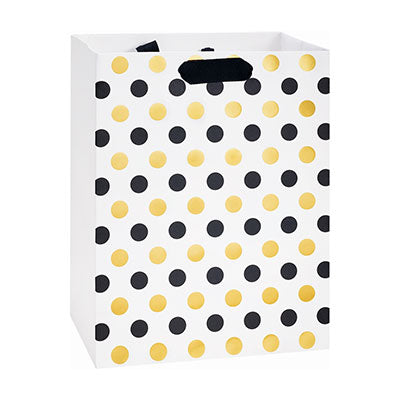 Black & Gold Polka Dots Large Bag