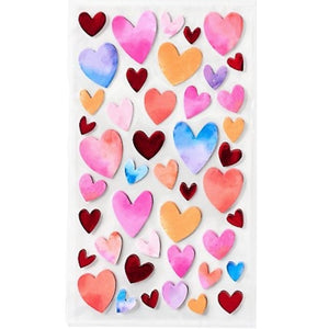 Foil Watercolor Heart Stickers (Set of 88)